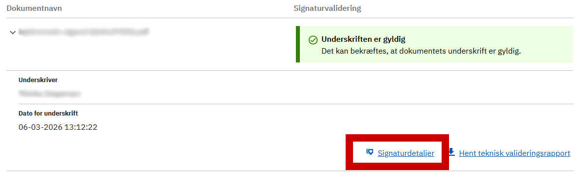 Linket "Signaturdetaljer" findes nederst i feltet.