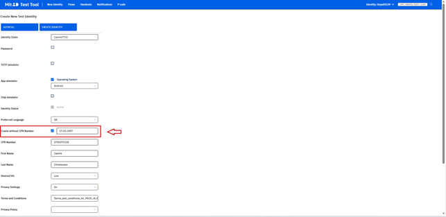 Fødselsdatoen skal være fiktiv, fx. 17.01.1907.