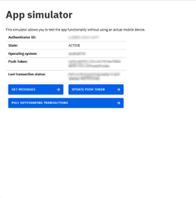 App simulator, når I har trykket på "Open simulator"-linket.